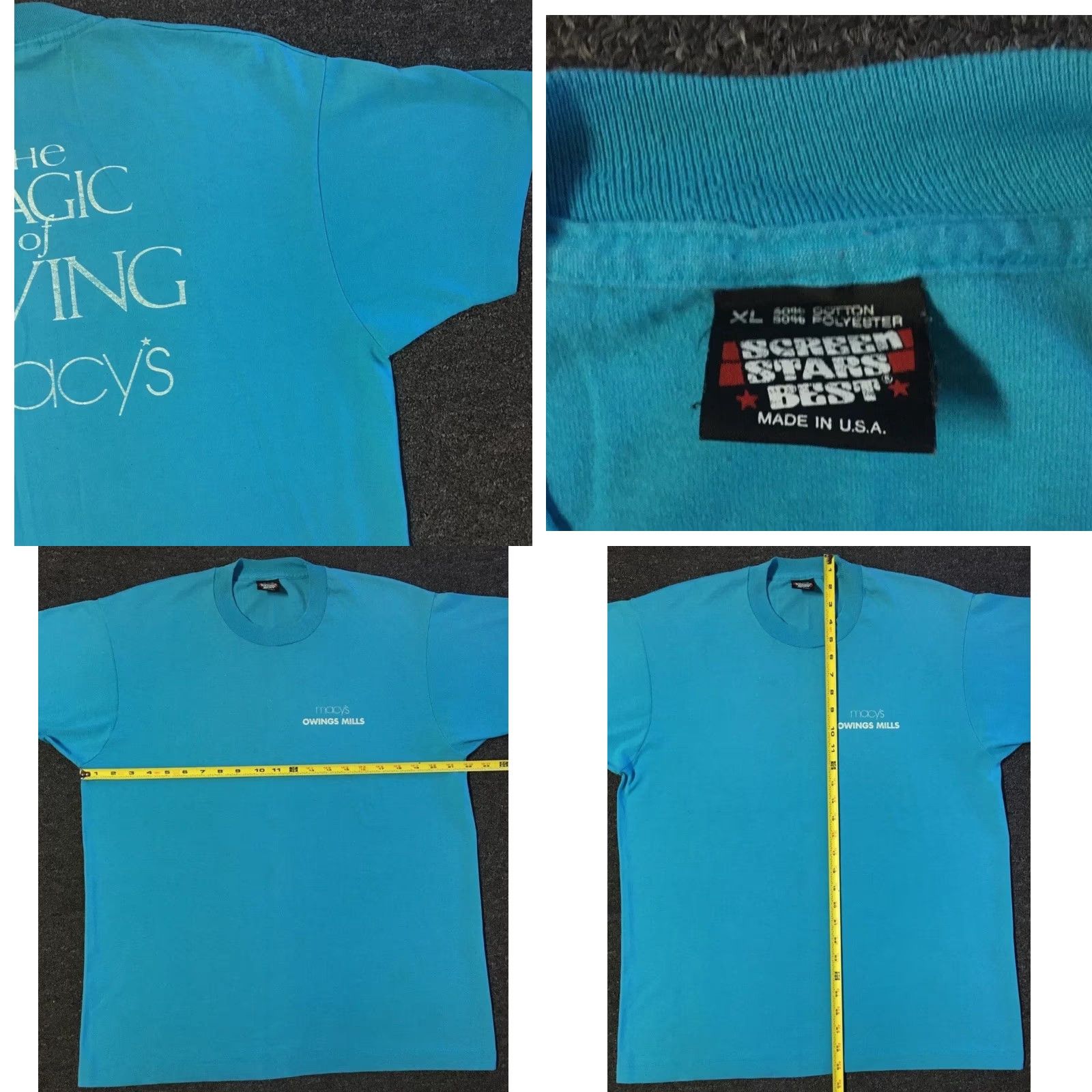 Vintage VINTAGE Macy's The Magic Of Giving T-Shirt XL Blue 90s Grunge Designer 80s 90s Biker Punk Rock USA Mens Short Sleeve Single Stitch Size US XL / EU 56 / 4 - 10 Thumbnail