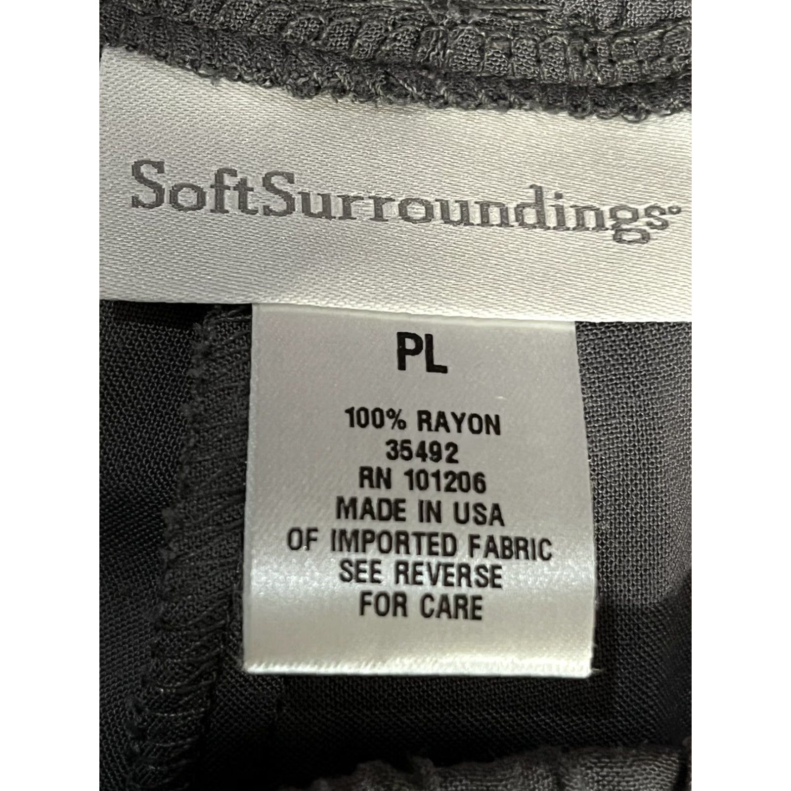 Soft Surroundings Soft Surroundings Women's Wide Leg Pants Petite Gray Elastic Waist Lagenlook Size Large Size 36" / US 14 / IT 50 - 4 Thumbnail