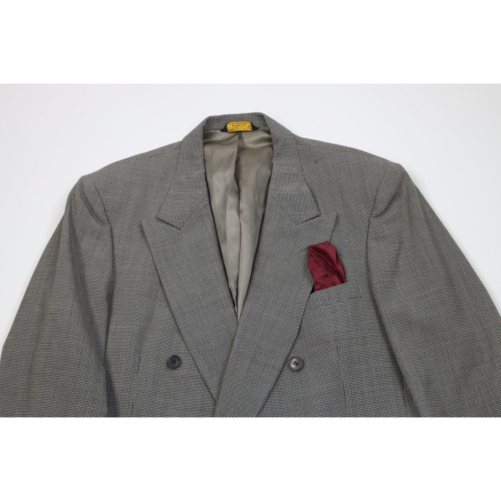 Vintage Vintage 80s 90s 2 Piece Double Breasted Suit Wedding Size 46L - 3 Thumbnail