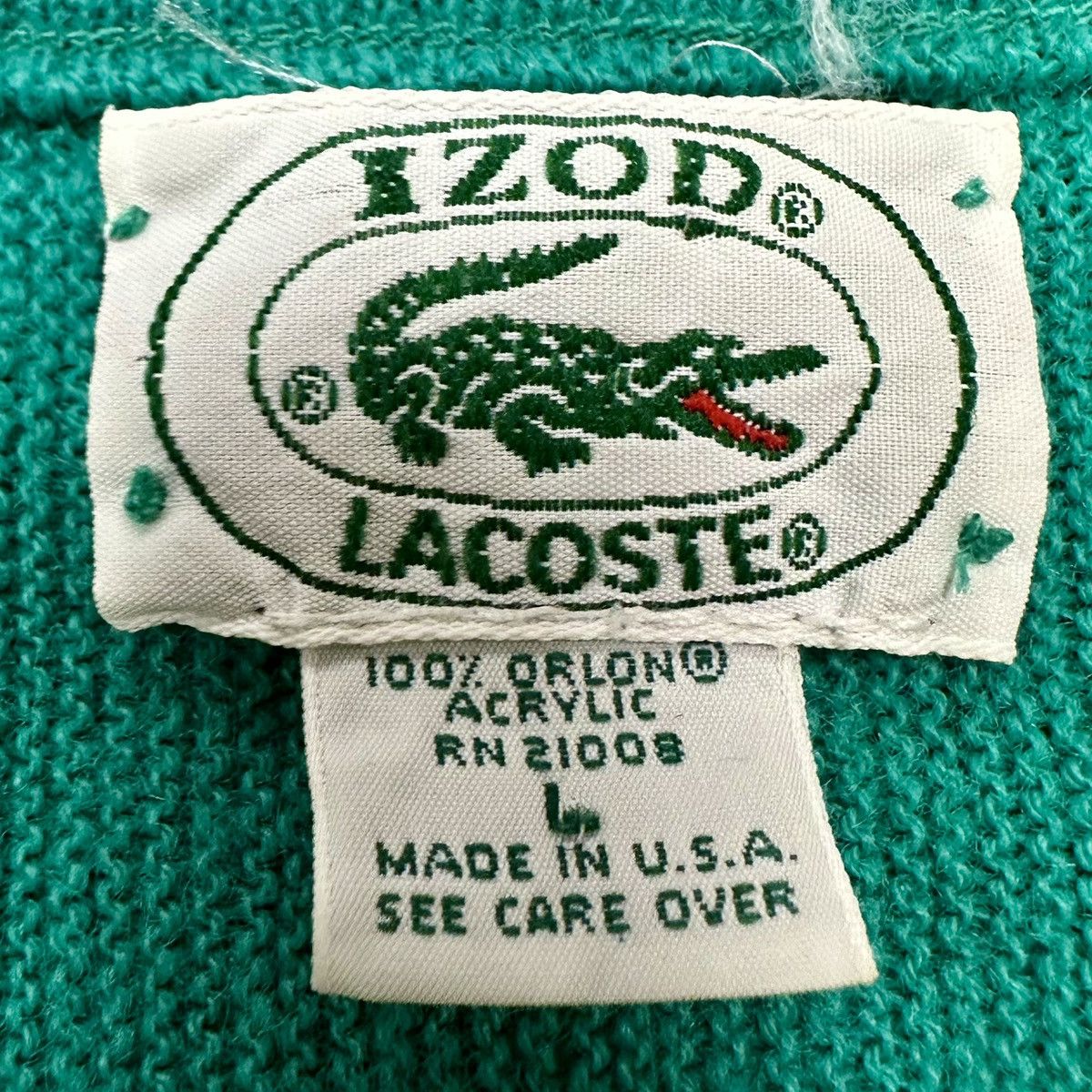Lacoste Vintage Izod Lacoste Made in USA V-Neck Tennis Golf Sweater Size US L / EU 52-54 / 3 - 4 Thumbnail