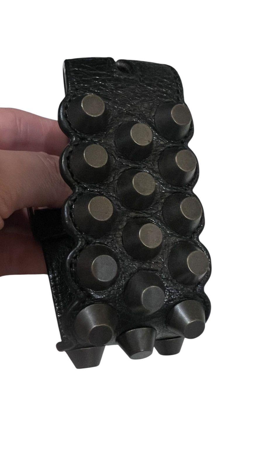 Balenciaga Balenciaga Black Agneau Triple Stud Leather Bracelet NWT Size ONE SIZE - 9 Thumbnail