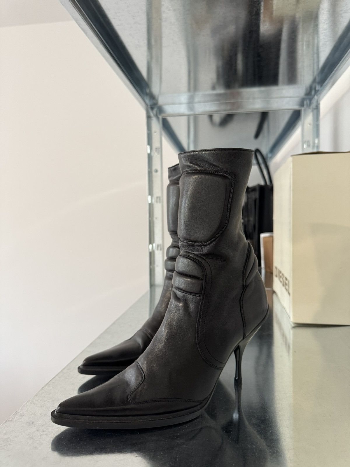 Miu Miu Miu Miu Leather Ankle Moto Boots F/W 1999 Size US 6.5 / IT 36.5 - 2 Thumbnail