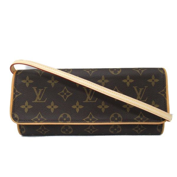 image of Louis Vuitton Monogram Pochette Twin Gm in Brown, Women's