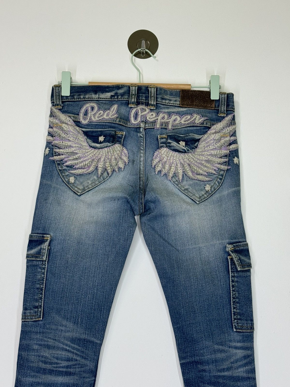 If Six Was Nine Acid Wash RedPepper Skinny Multi Pocket Jeans Low Rise Size US 28 / EU 44 - 10 Thumbnail