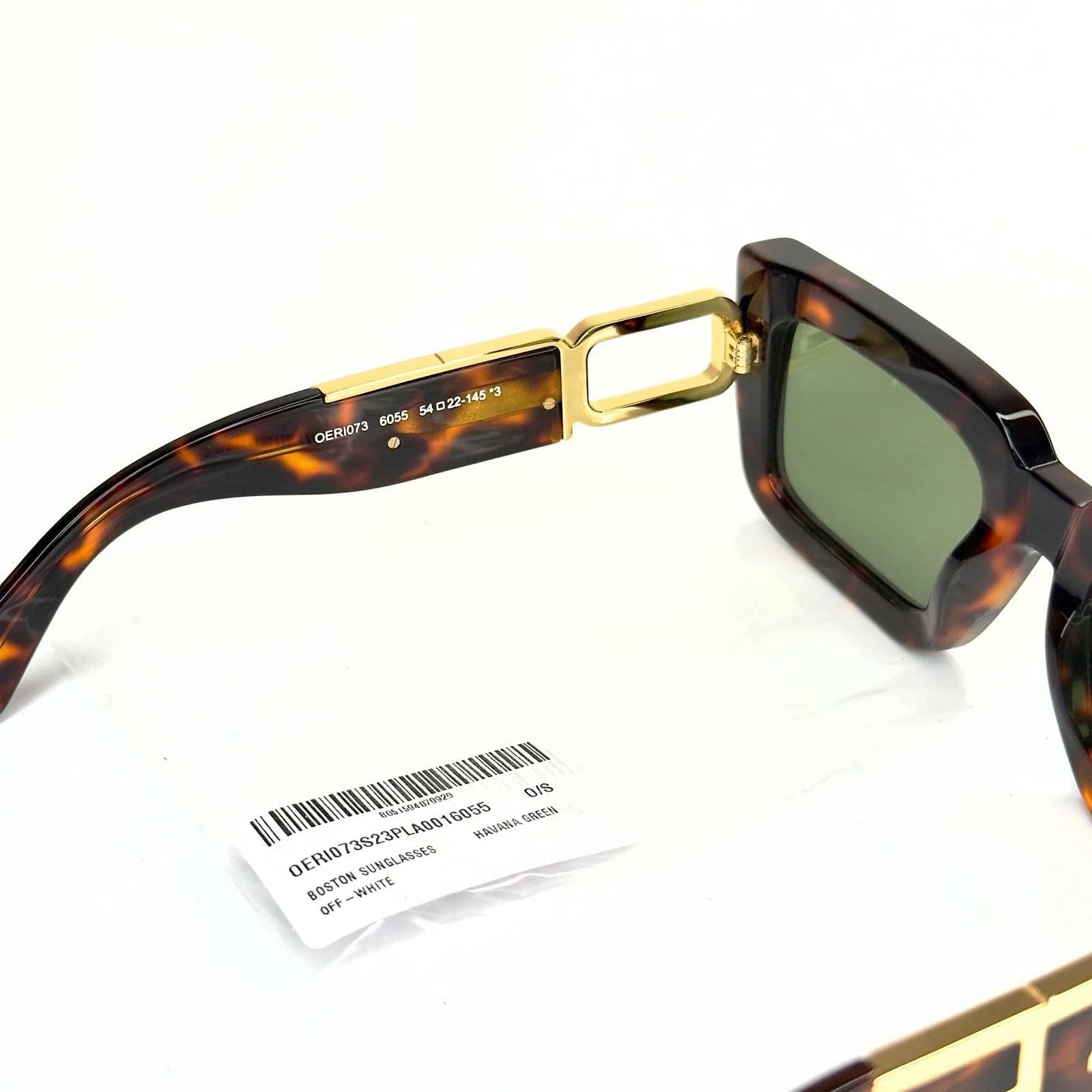Off-White OFF-WHITE 073 OERI073 Brown Green Unisex BOSTON Sunglasses Size ONE SIZE - 2 Thumbnail