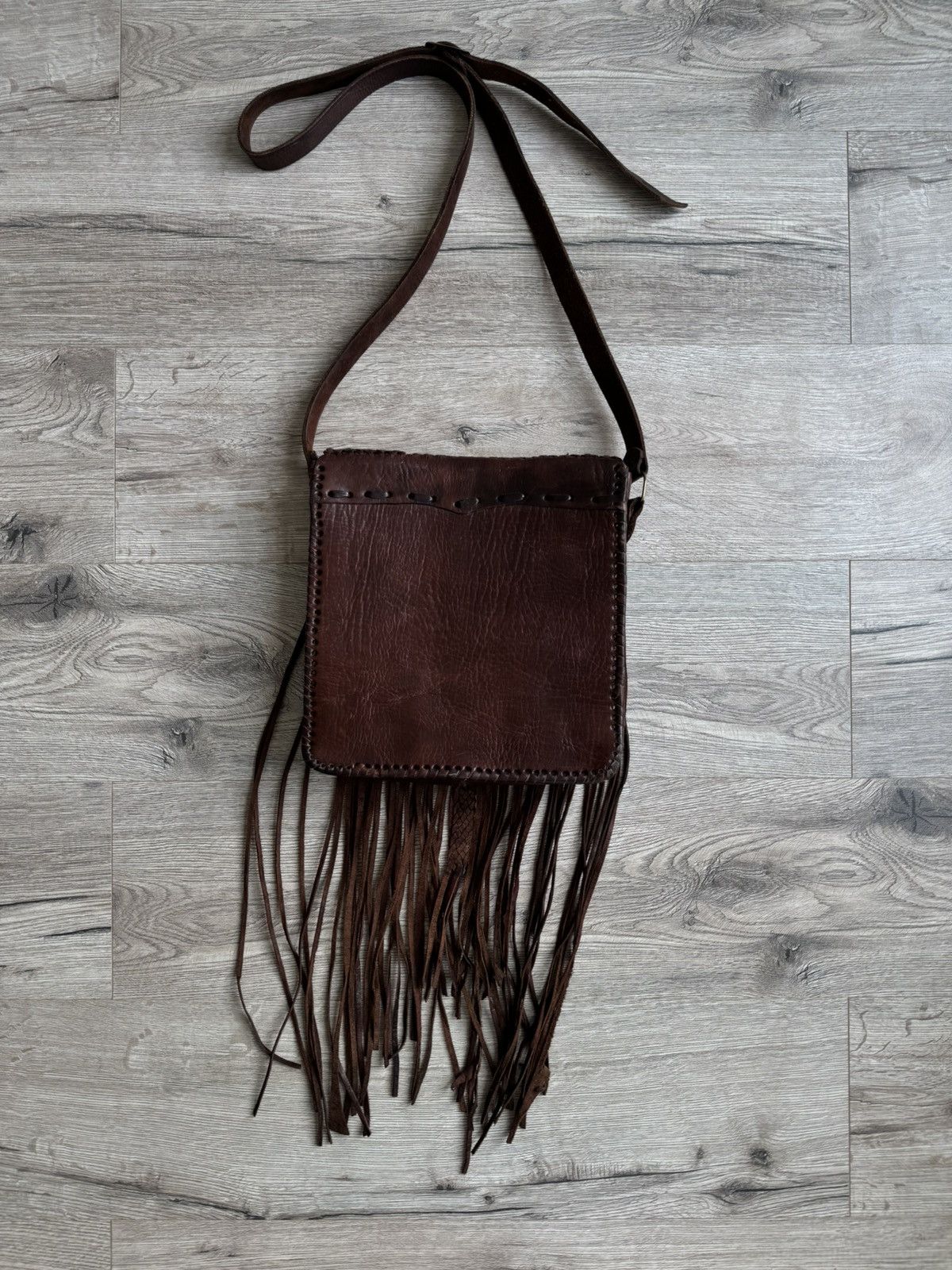 Vintage Braided Leather Bag 70s Western Purse Fringe Tan Woven