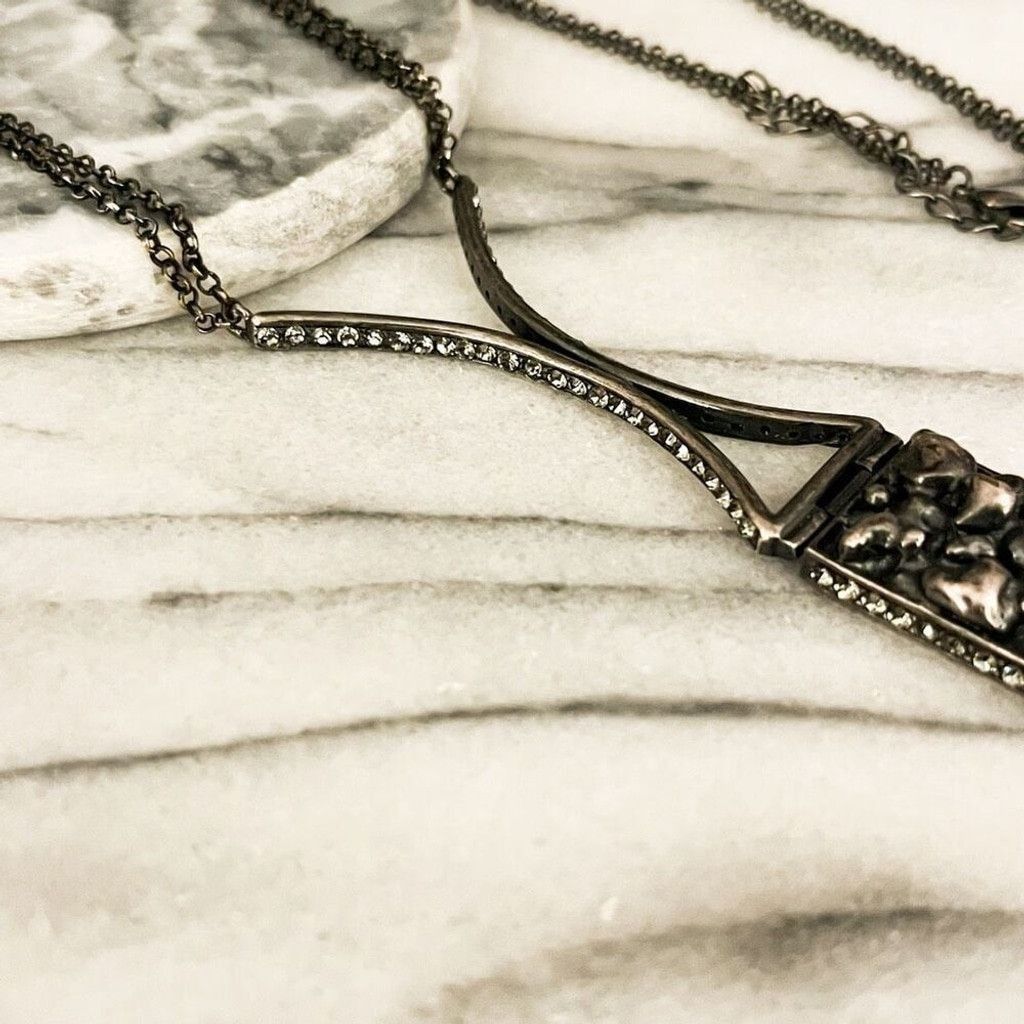 Other Cris Barros Abstract Necklace Brazil Black Gunmetal Pendant Size ONE SIZE - 3 Thumbnail