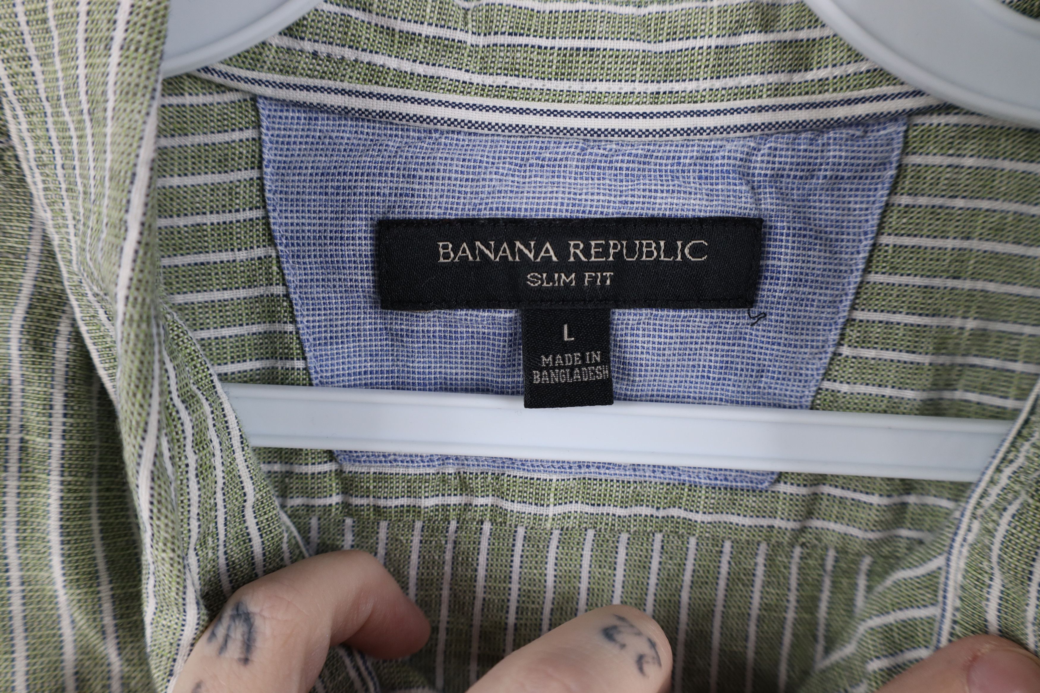 Banana Republic Banana Republic Blend Striped Collared button Down Shirt Size US L / EU 52-54 / 3 - 7 Thumbnail