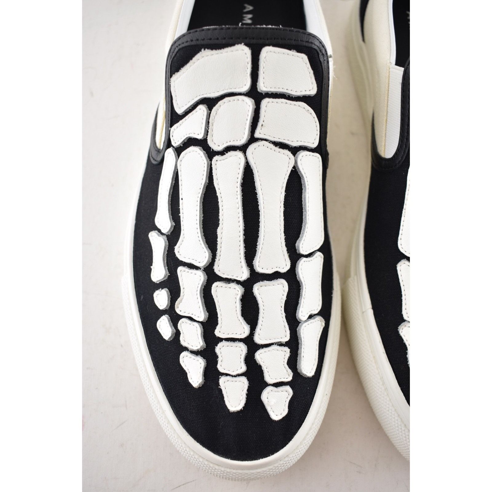 Amiri Amiri Mens Black White Skeleton Slip On Bones Sneakers 44 11 Size US 11 / EU 44 - 8 Thumbnail