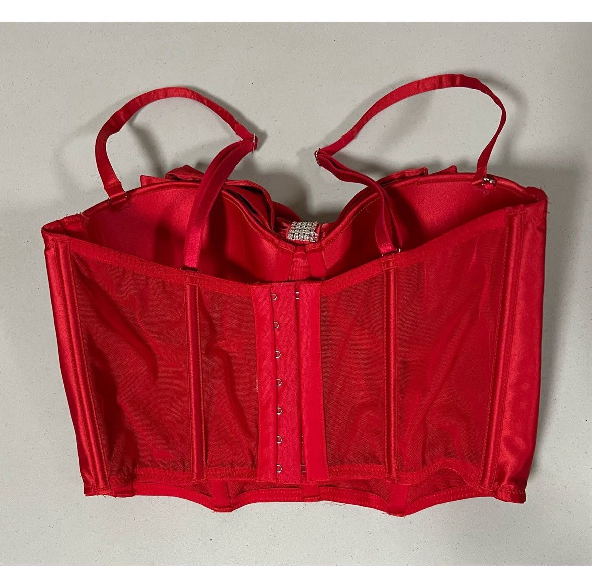 Victoria's Secret Victoria’s Secret Red Satin Diamond Lingerie Bra Size 34C ♥️✨ Size S / US 4 / IT 40 - 4 Thumbnail