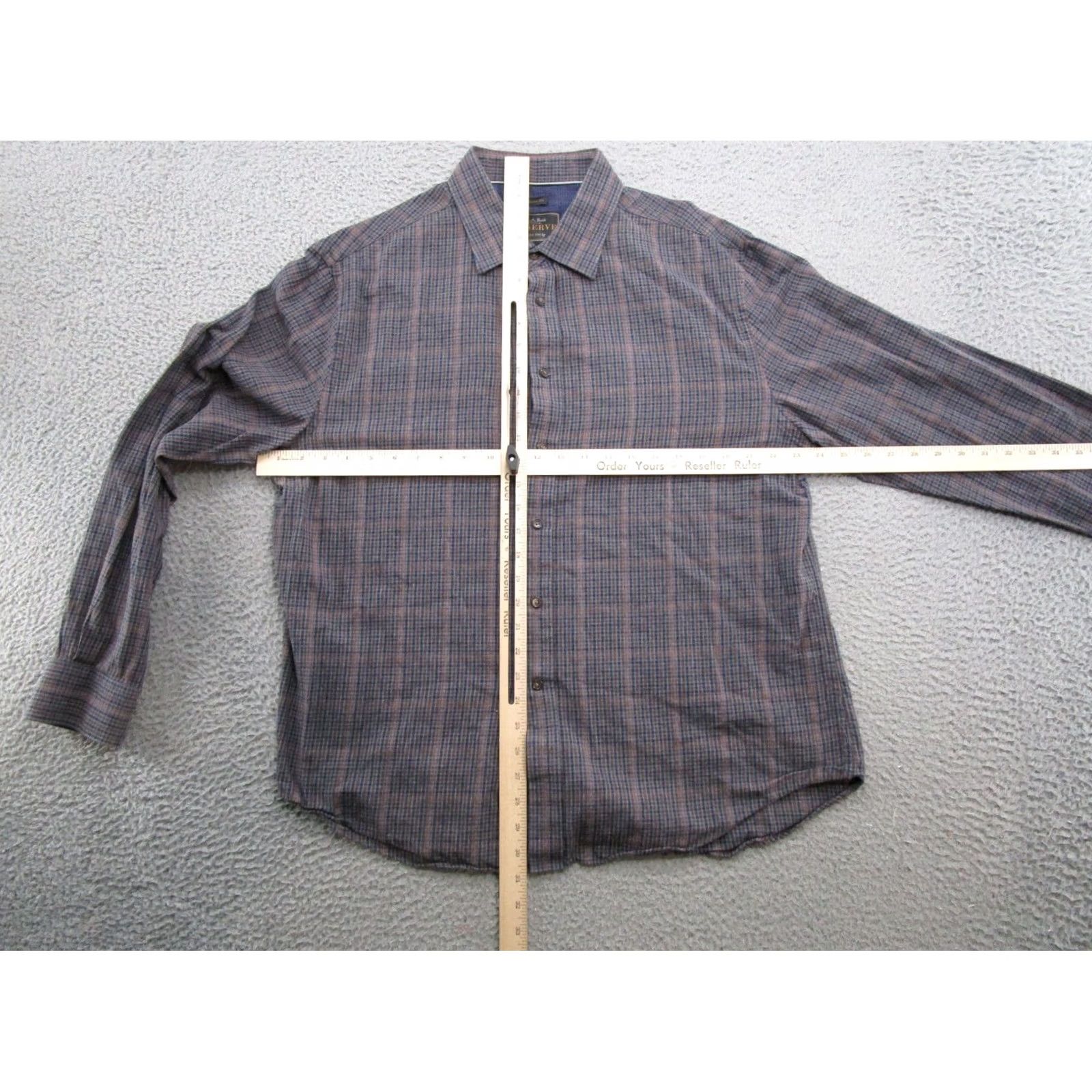 Jos. A. Bank JOS.A.BANK 1905 Flannel Plaid Mens Tailored Fit Shirt XL Cashmere Blend Size US XL / EU 56 / 4 - 4 Thumbnail