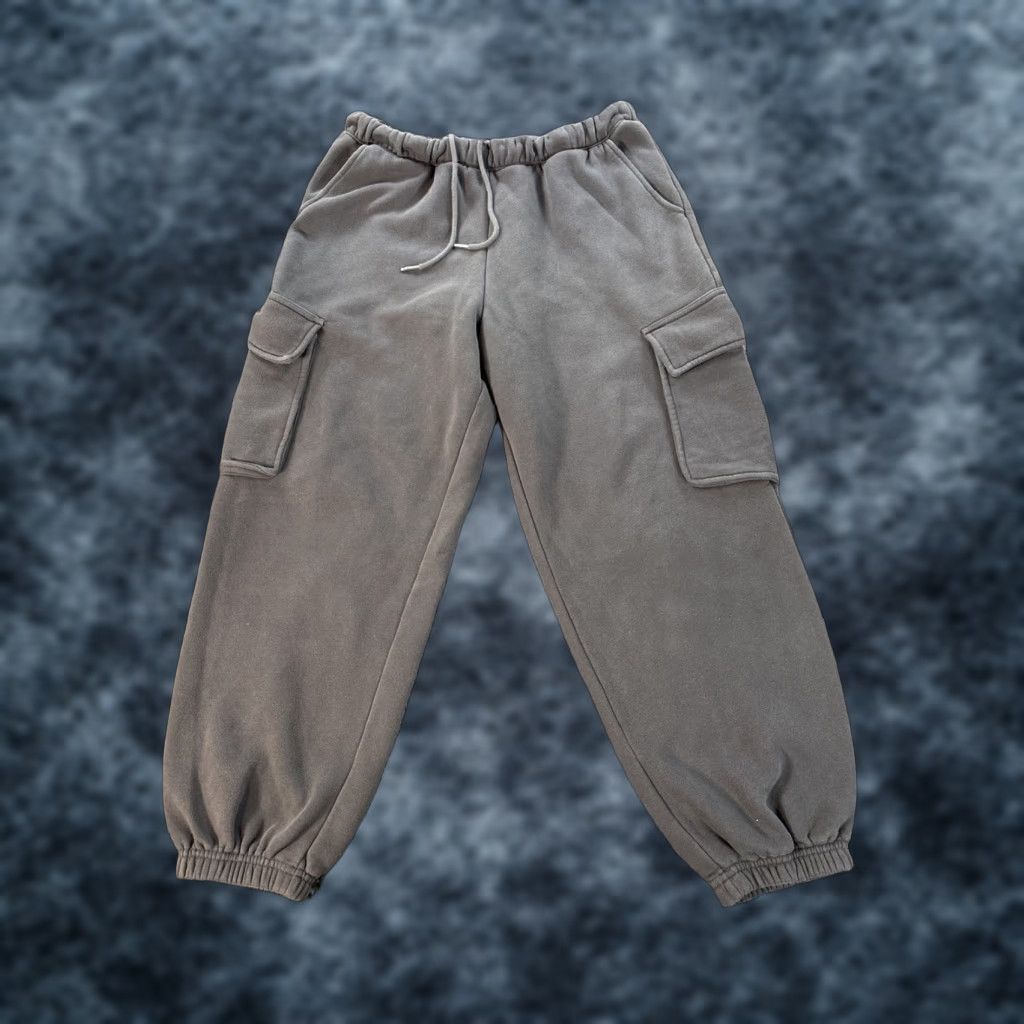 Abercrombie & Fitch Abercrombie & Fitch Jogger Pants Men L Gray Fleece Cargo Wide Activewear Mens Size US 33 - 1 Thumbnail