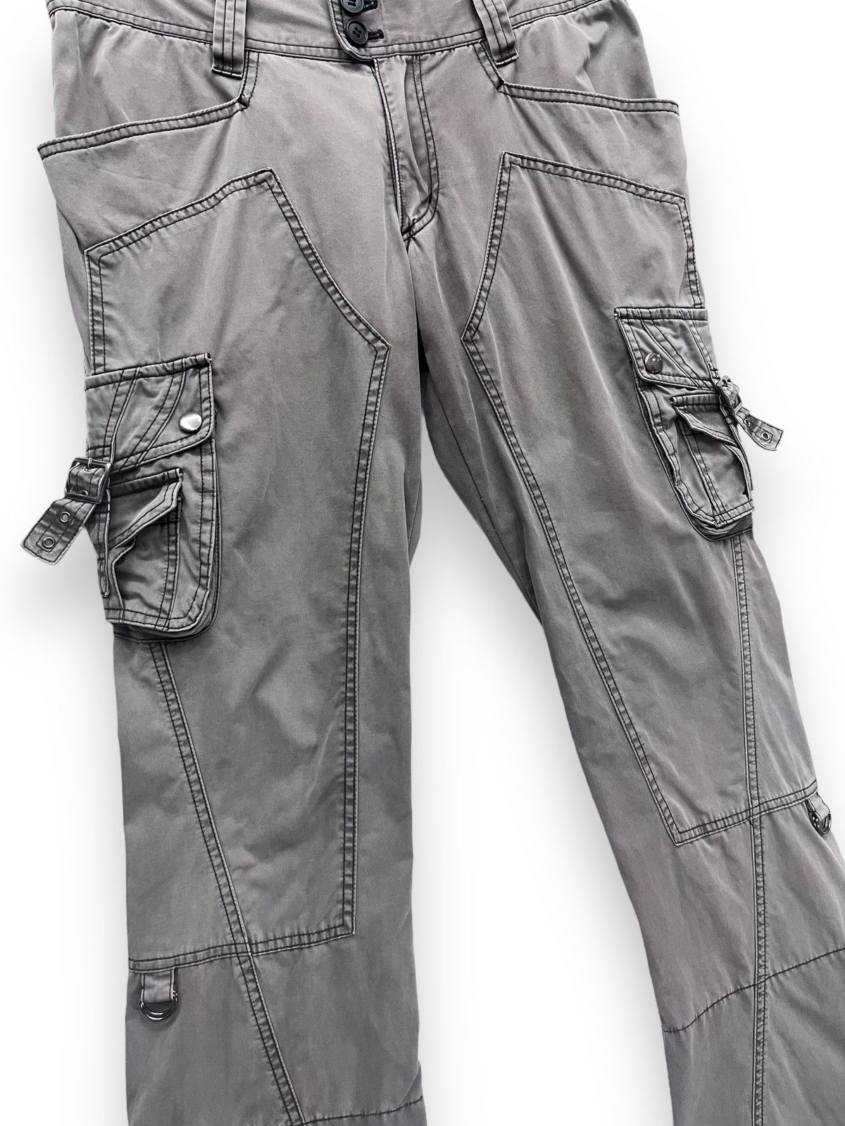 Michel Klein × Vintage FYE🔥90’s MICHEL KLEIN HOMME Double Knee Bondage Flare Cargo Size 31" - 9 Thumbnail