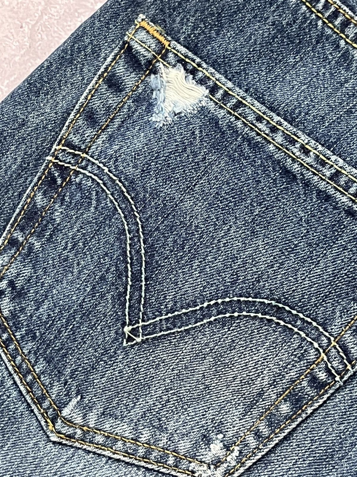 Levi's Vintage Levi’s 501 Distressed Painted Denim Blu Pants 32x32 Size US 32 / EU 48 - 9 Thumbnail