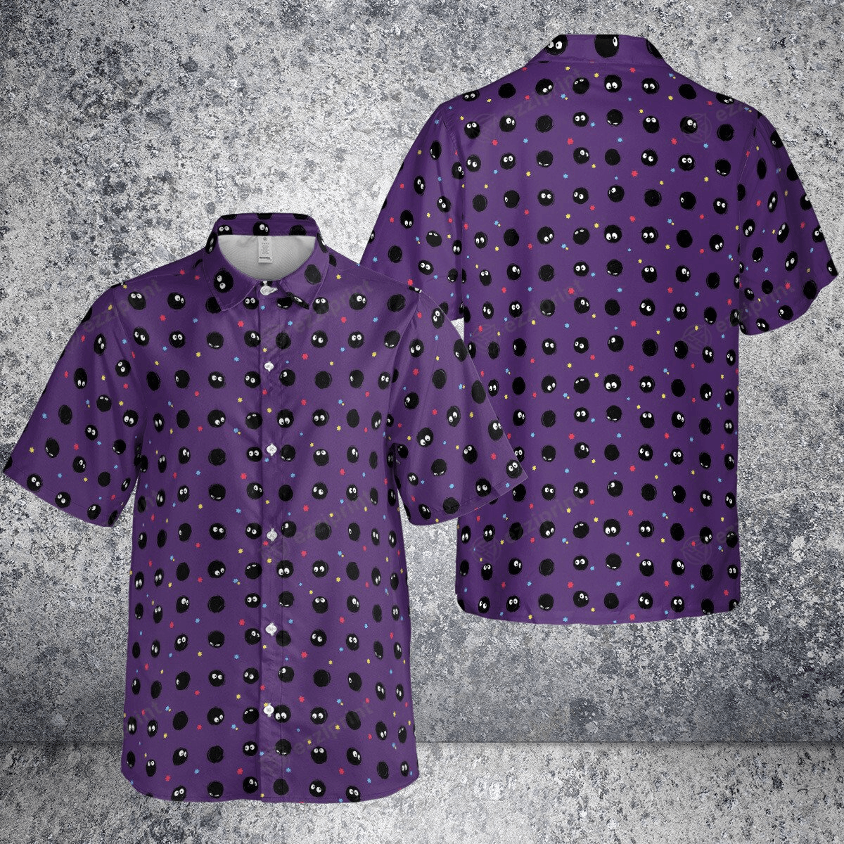 Designer × The Unbranded Brand Susuwatari Studio Ghibli Anime Pattern Button Down Shirt Size US M / EU 48-50 / 2 - 4 Thumbnail