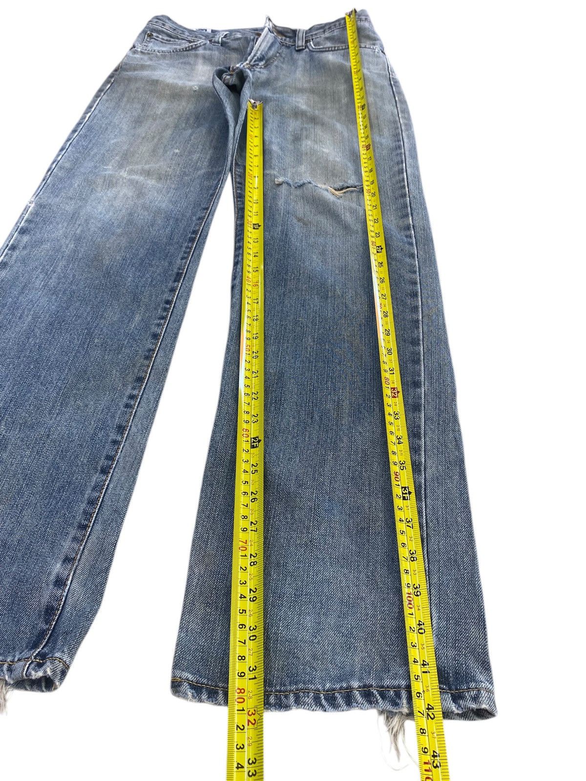Edwin Vintage Edwin Faded Wash Ripped Style Loose Jeans Size US 31 - 7 Thumbnail