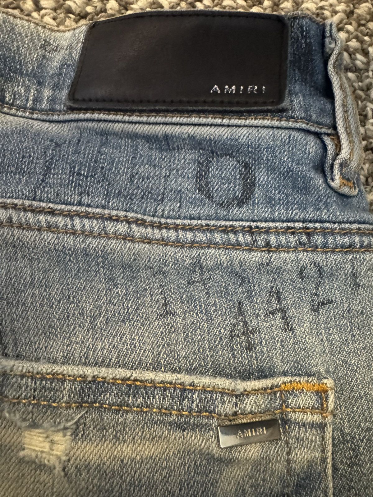 Amiri Amiri Military Stencil Jeans Clay Indigo Size US 33 - 8 Thumbnail