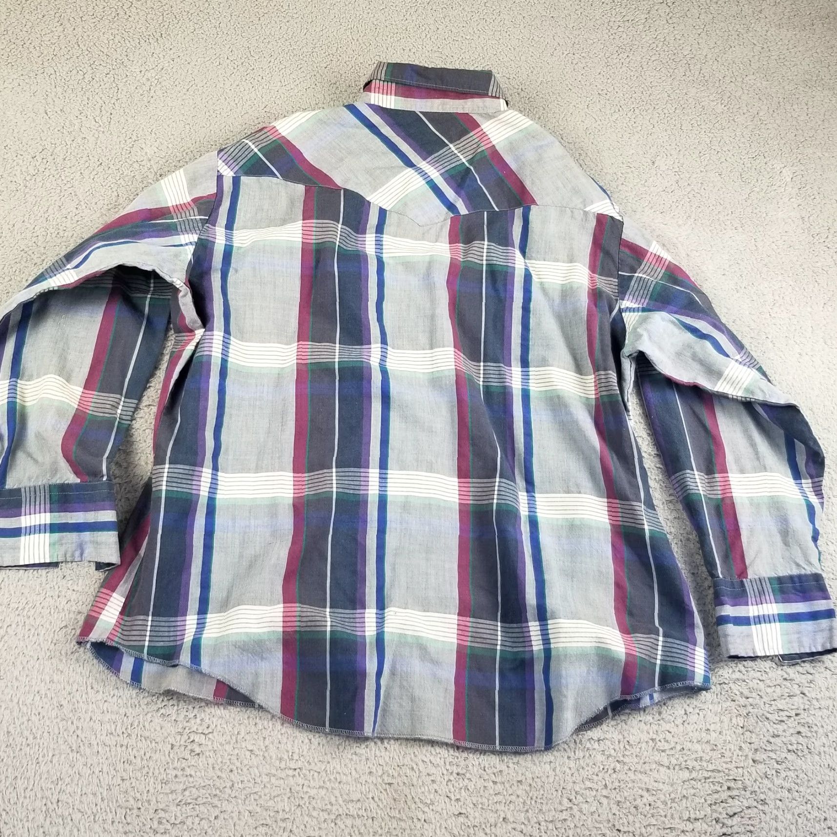 Wrangler WRANGLER Western Pearl Snap Plaid Shirt Pink XL Long Sleeve Mens Size US XL / EU 56 / 4 - 6 Thumbnail