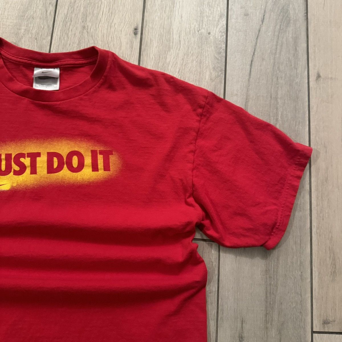 JNCO × Nike × Stussy Vintage 90s Red And Yellow Nike “Just Do It” Graphic Tee L Size US L / EU 52-54 / 3 - 9 Thumbnail