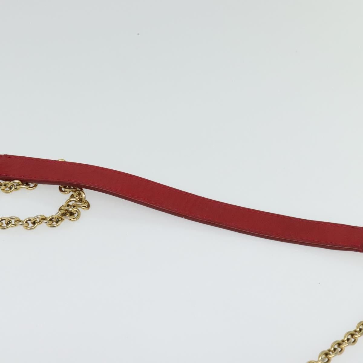 Celine CELINE Chain Shoulder Bag Leather Red Gold Size ONE SIZE - 8 Thumbnail