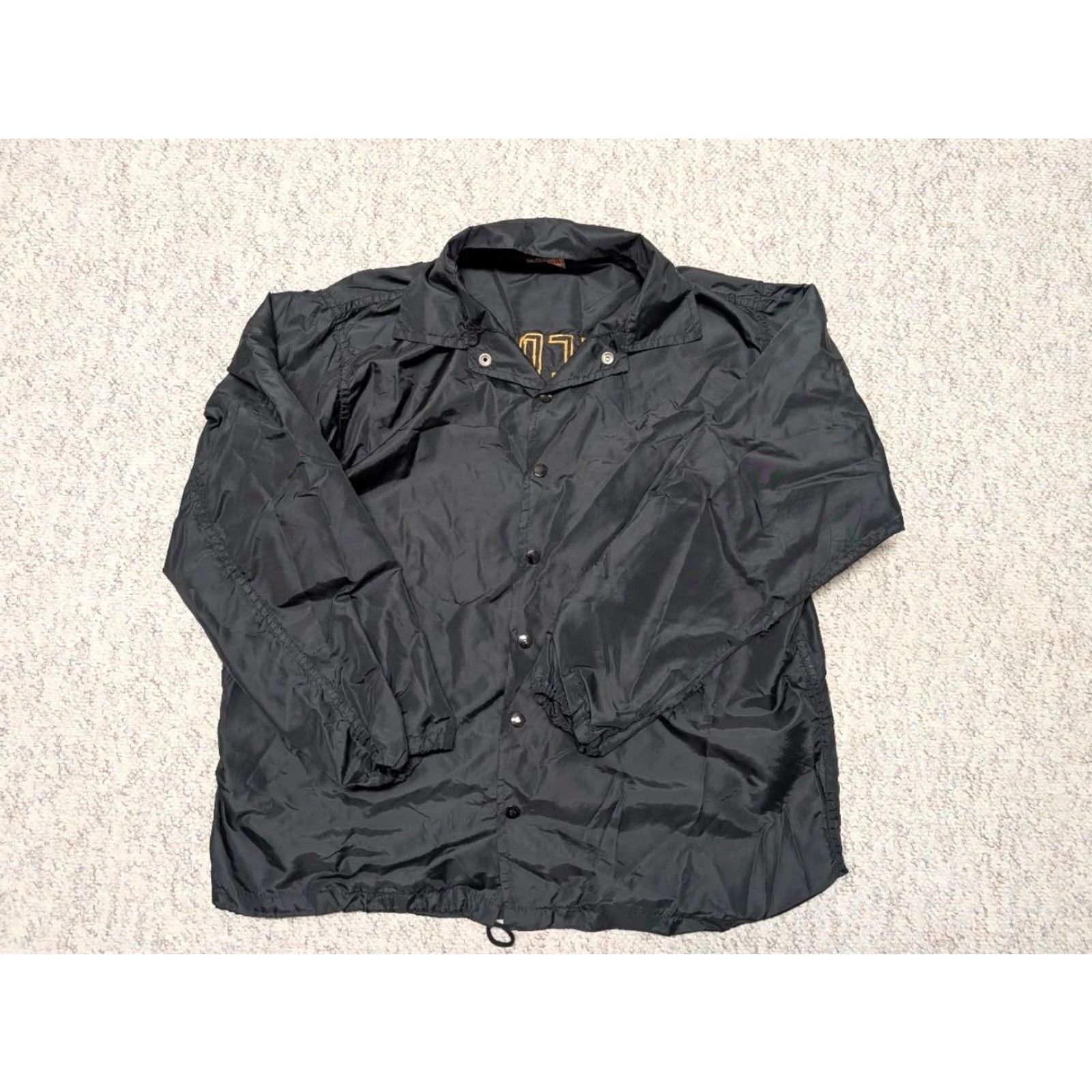 Wilson VINTAGE Wilson Jacket Mens L Black Nylon Bomber Snap Front Leather Outer Shell Windbreaker USA Made 1960s Decade 60s Size US L / EU 52-54 / 3 - 6 Thumbnail