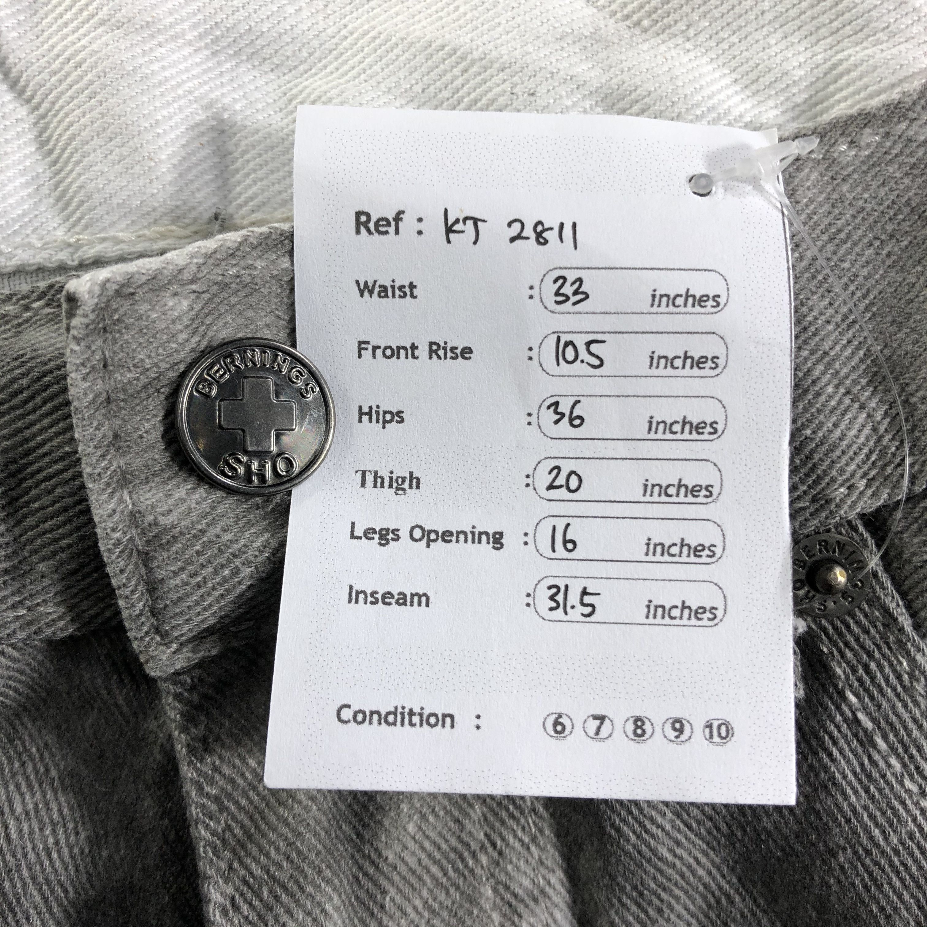 Japanese Brand Japanese Brand Bernings Sho Jeans Faded Gray Denim Size US 32 / EU 48 - 9 Thumbnail