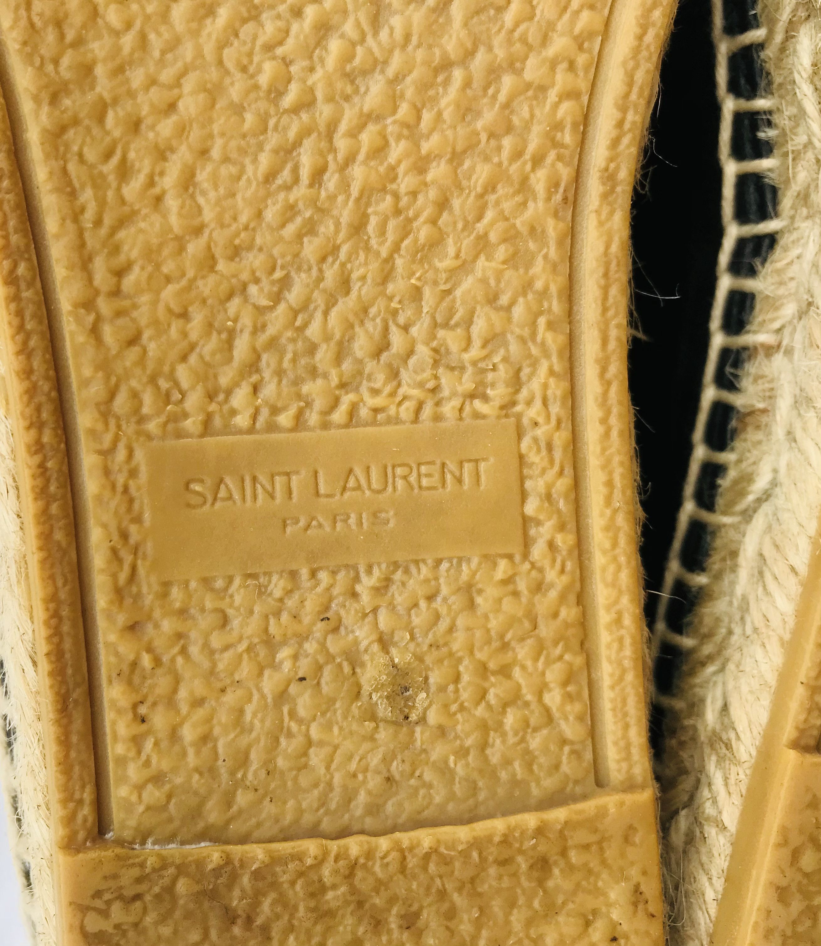 Saint Laurent Paris Saint Laurent Espadrilles YSL Black Leather Flats Slip-On Size US 6.5 / IT 36.5 - 9 Thumbnail