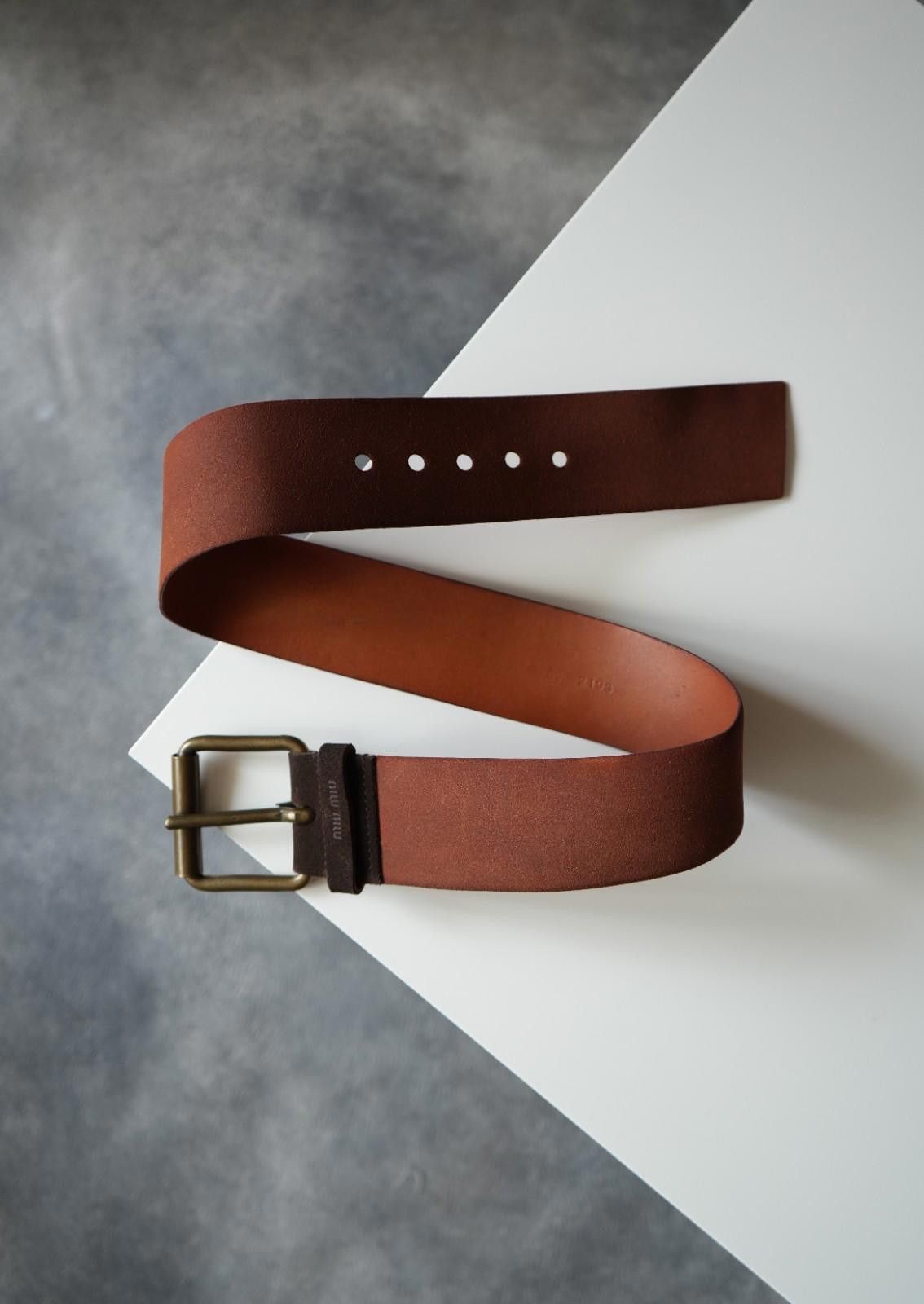 Miu Miu S/S 2002 Miu Miu Runway Broad Leather Belt Vintage Unisex Size ONE SIZE - 2 Thumbnail