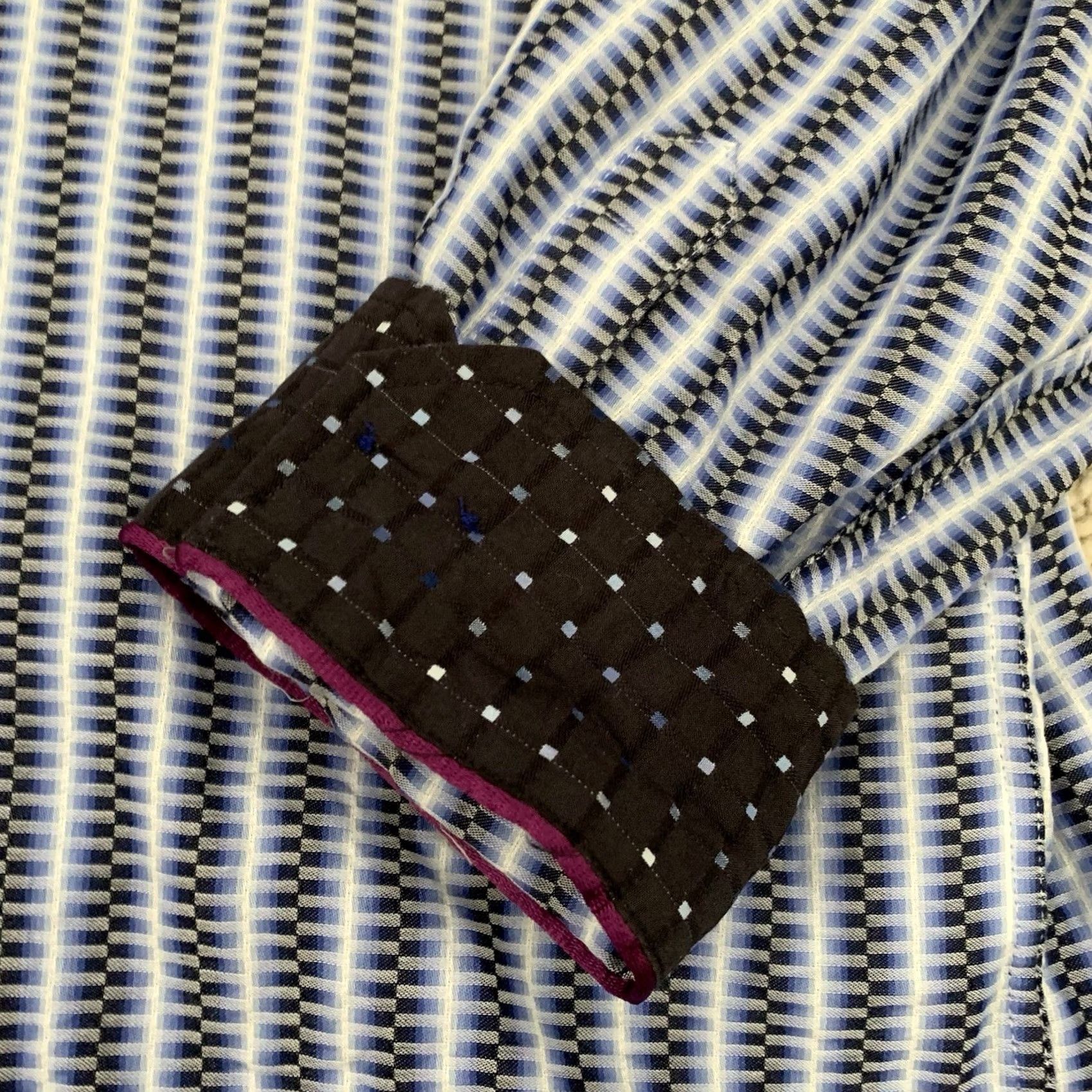 Tasso Elba Tasso Elba Shirt Mens XXL Blue Striped Long Sleeve Button Up Cotton 18-18.5 2XL Casual Party/Cocktail Size US XXL / EU 58 / 5 - 4 Thumbnail