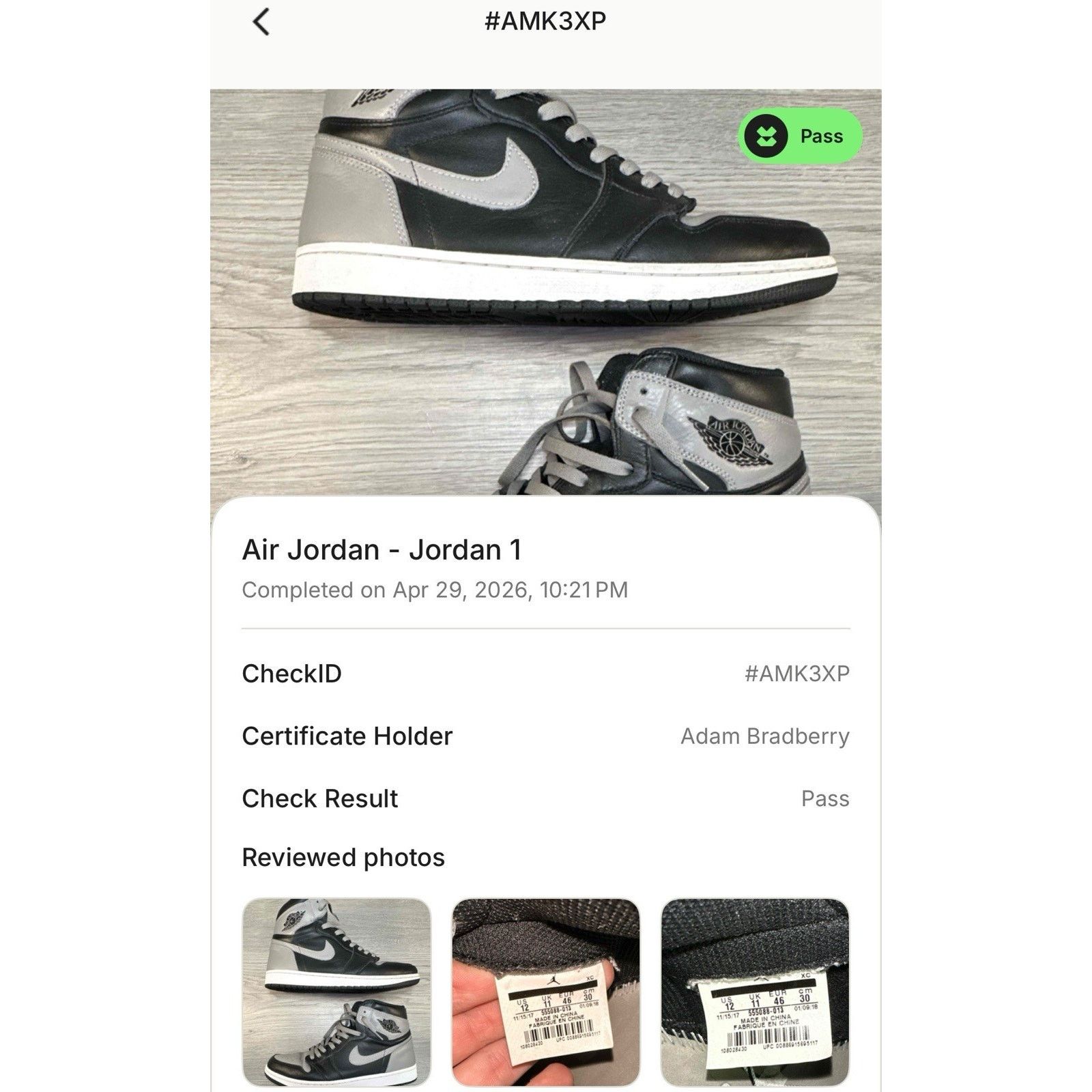 Jordan Brand Jordan 1 Retro OG High Shadow 2018 - Size 12 Size US 12 / EU 45 - 10 Thumbnail