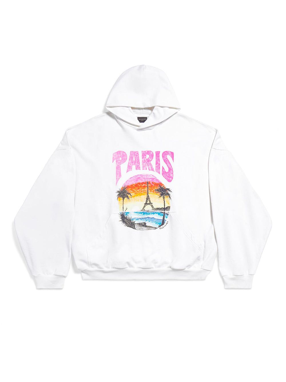 image of Balenciaga Oversize Hoodie Size 3 in White, Women's