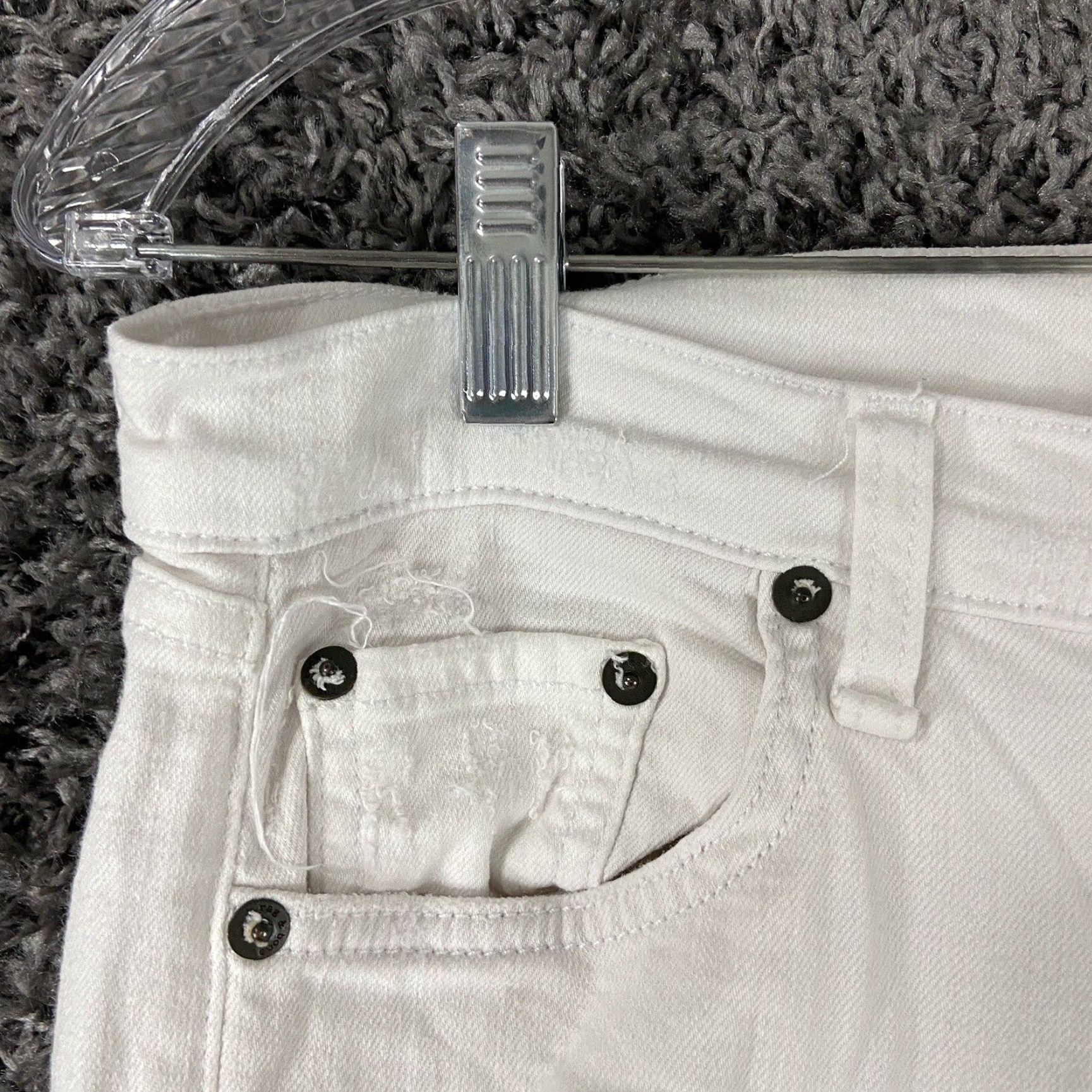 Rag & Bone Rag & Bone Women's White Skinny Distressed Jeans Size 26 Size 26" / US 2 / IT 38 - 7 Thumbnail