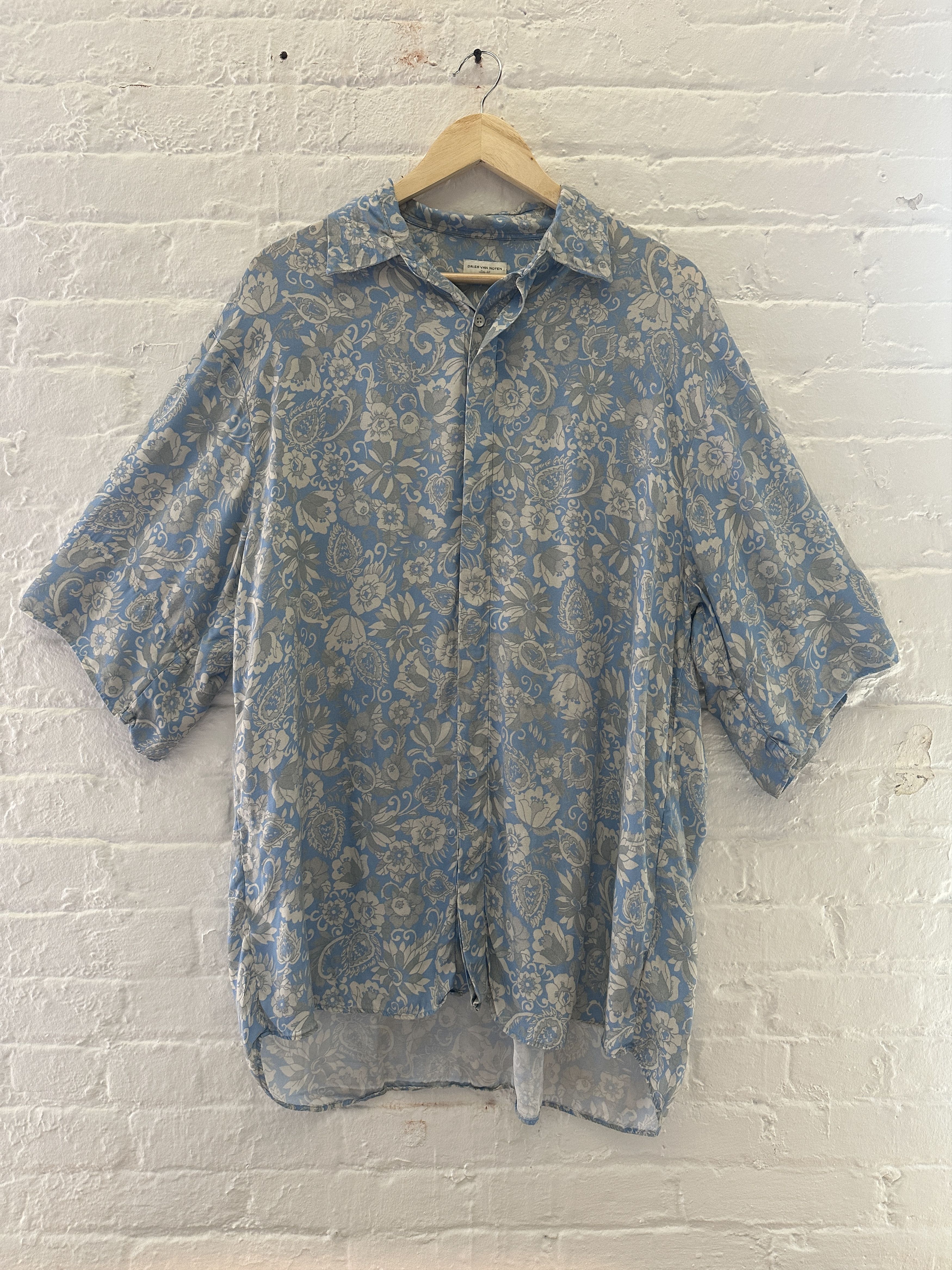 Dries Van Noten Dries Van Noten Oversized Short Sleeve Button Up Size US XL / EU 56 / 4 - 1 Thumbnail