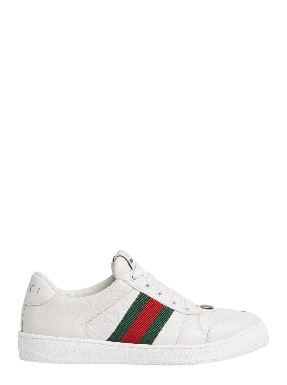 Gucci White Low Sneakers 'Screener' with Web Detail in Leather for Men Size US 11 / EU 44 - 1 Thumbnail