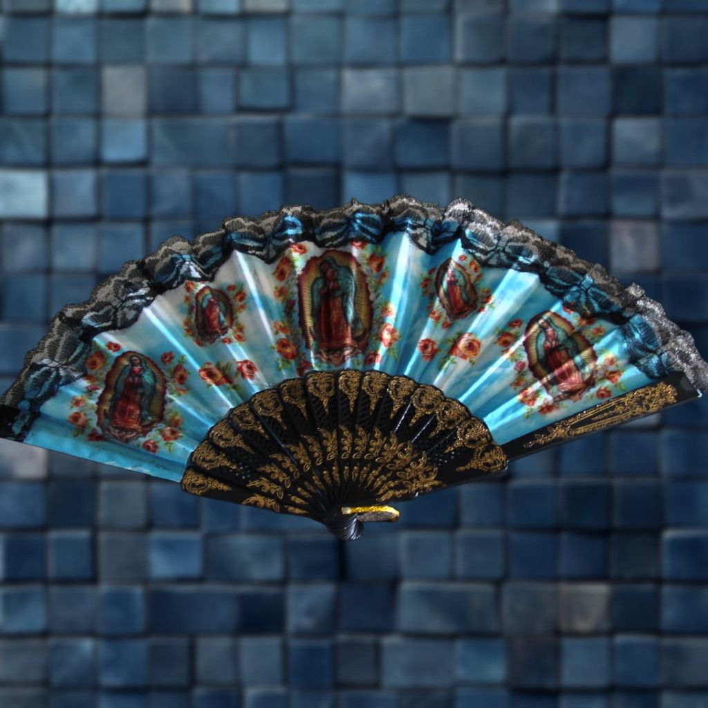 Vintage VINTAGE Hand Fans Set of 2 Our Lady of Guadalupe Small Hand Fans 16 Inch Wide Vintage Religious Craft Supplies Size ONE SIZE - 1 Thumbnail
