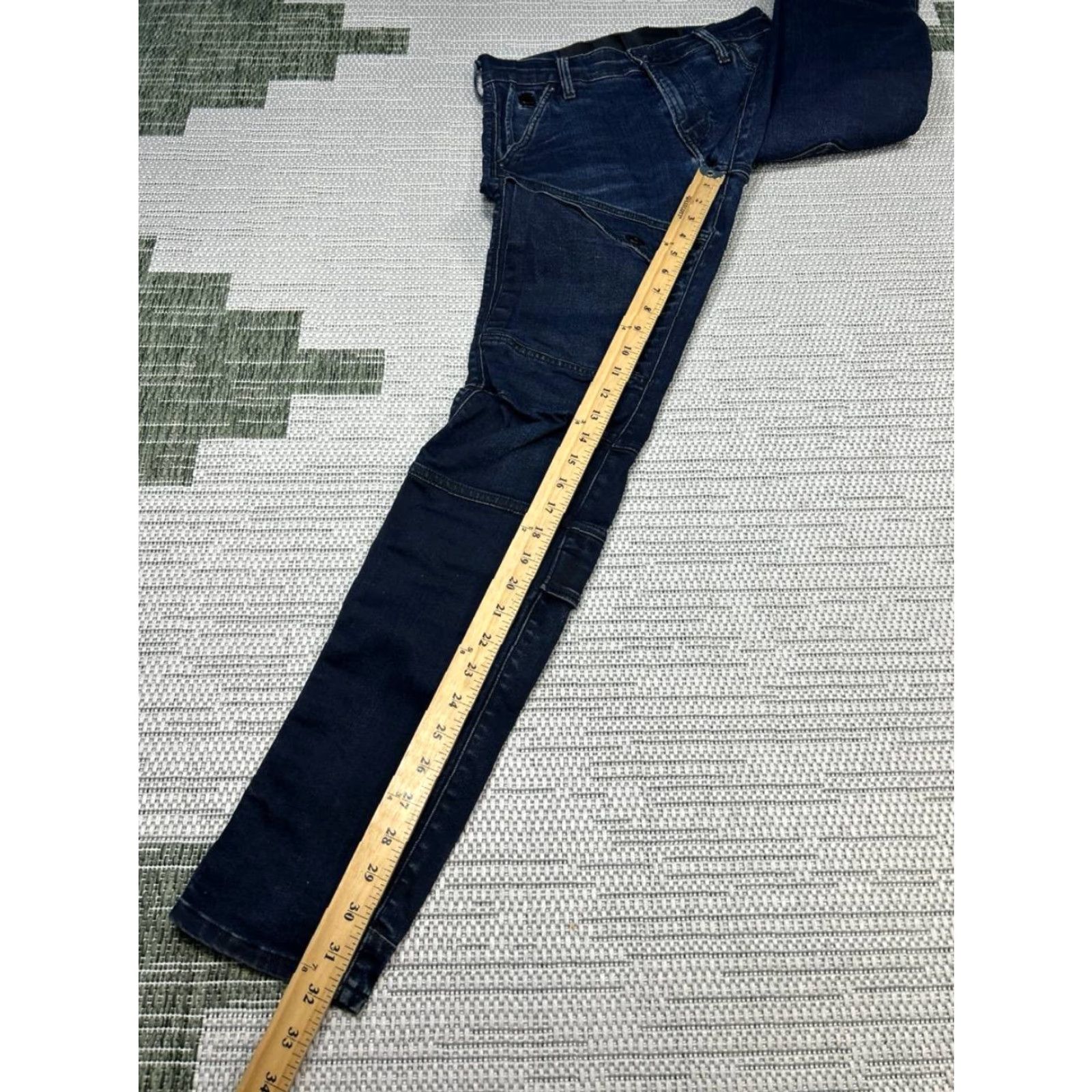 G-Star G Star Raw Jeans Mens 32 Blue Denim Cotton Spandex 5-Pocket Regular Fit Mid Rise 28x32 Skinny 3D Airblaze 3D Vintage No Jeans Size US 32 / EU 48 - 3 Thumbnail