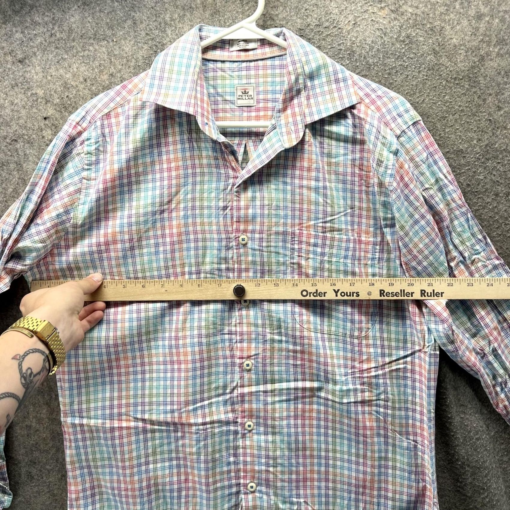 Peter Millar Peter Millar Shirt Mens Medium Multicolor Plaid Cotton Button Front Casual Size US M / EU 48-50 / 2 - 5 Thumbnail