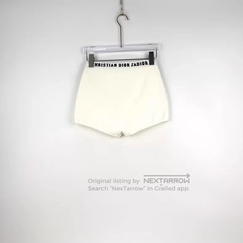 Dior Dior Size M White letter waist sports shorts Size 42" / US 20 - 4 Thumbnail