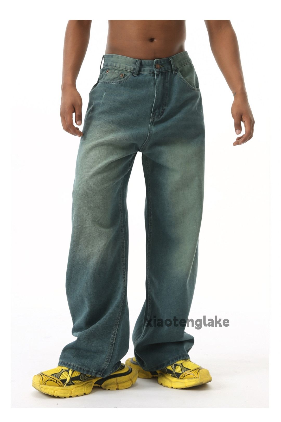 Jean × Vintage washed faded cleanfit skate hiphop loose baggy jeans Size US 30 / EU 46 - 5 Thumbnail