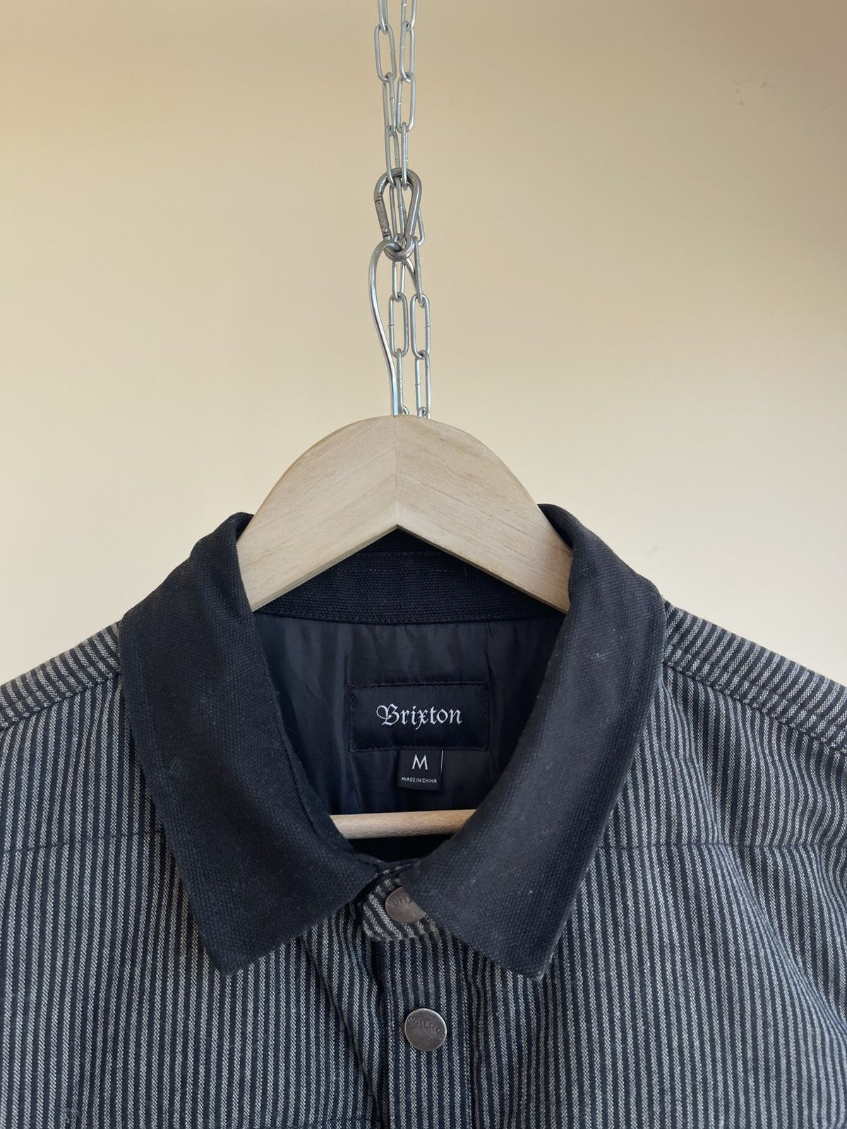 Brixton Brixton Cass Canvas Collar Striped Quilted Jacket Black Grey Size US M / EU 48-50 / 2 - 8 Thumbnail