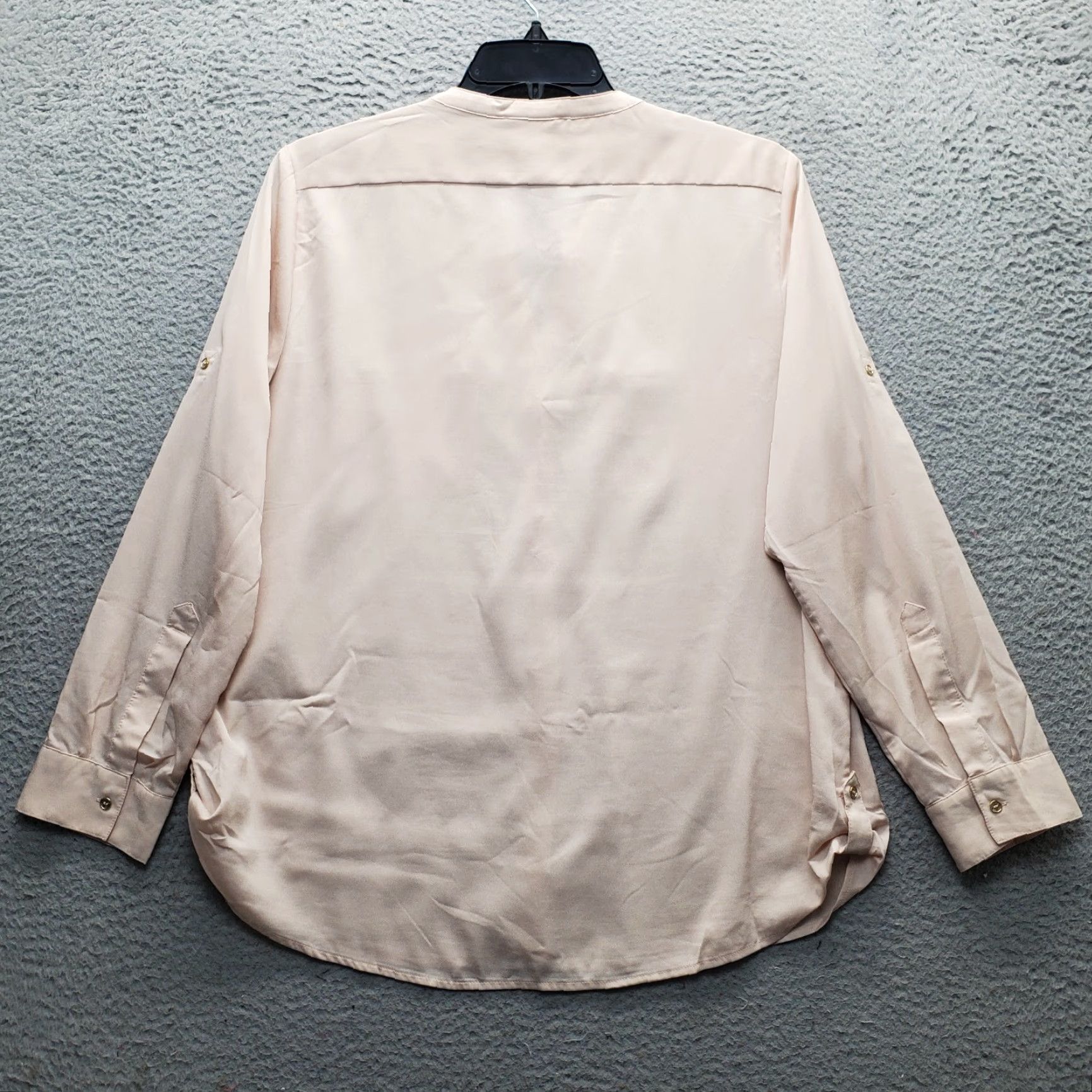 Calvin Klein Calvin Klein Blouse Womens XL Pink Roll Tab Sleeve Zipper Pockets Button Front Shirt Womens XL Pink Blouse Size XL / US 12-14 / IT 48-50 - 2 Thumbnail