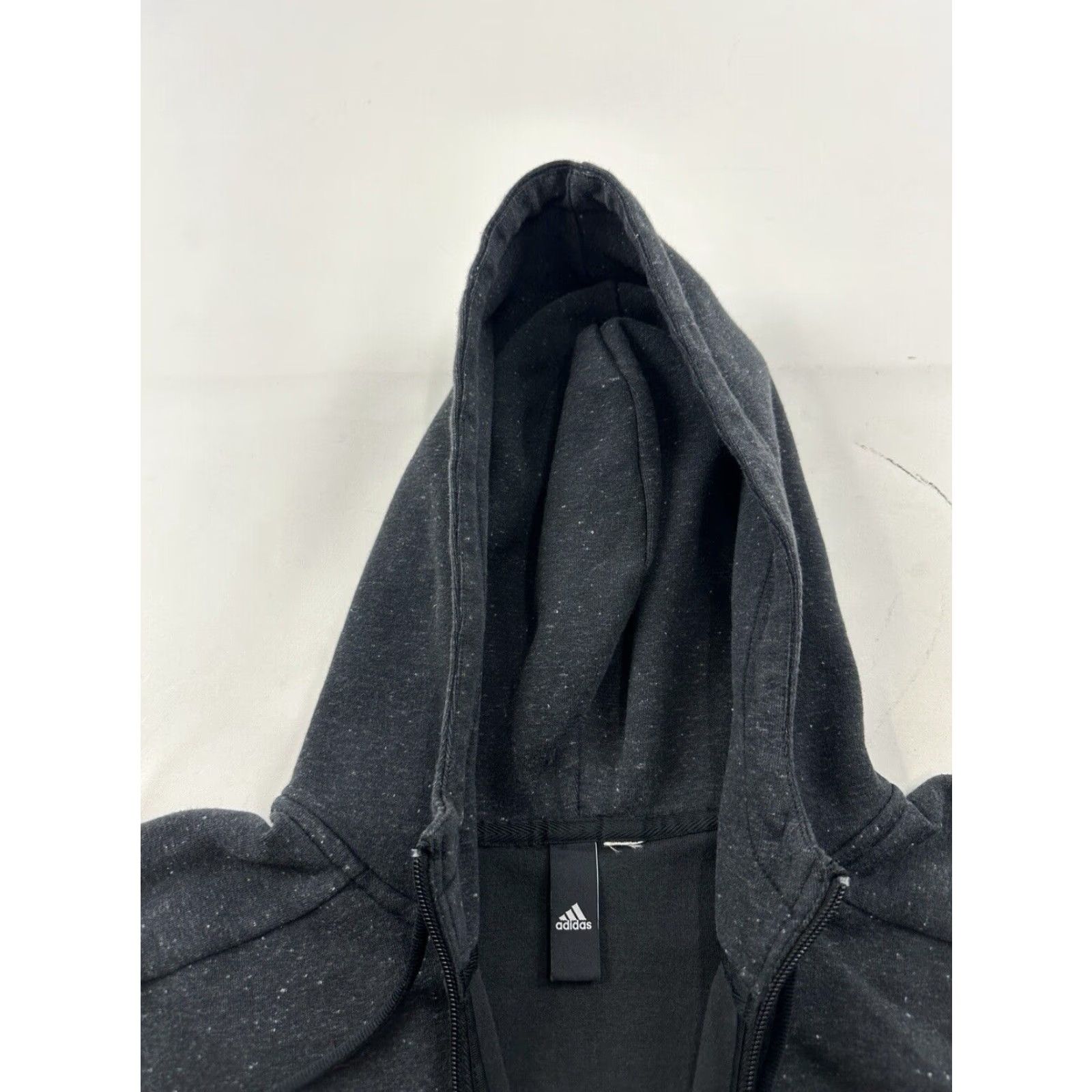 Adidas Adidas Hoodie Womens Medium Black Speckled Charcoal Logo Full Zip Hoodie Activewear Running Cross Training Gym & Training Walking Yoga Men's? Size M / US 6-8 / IT 42-44 - 4 Thumbnail