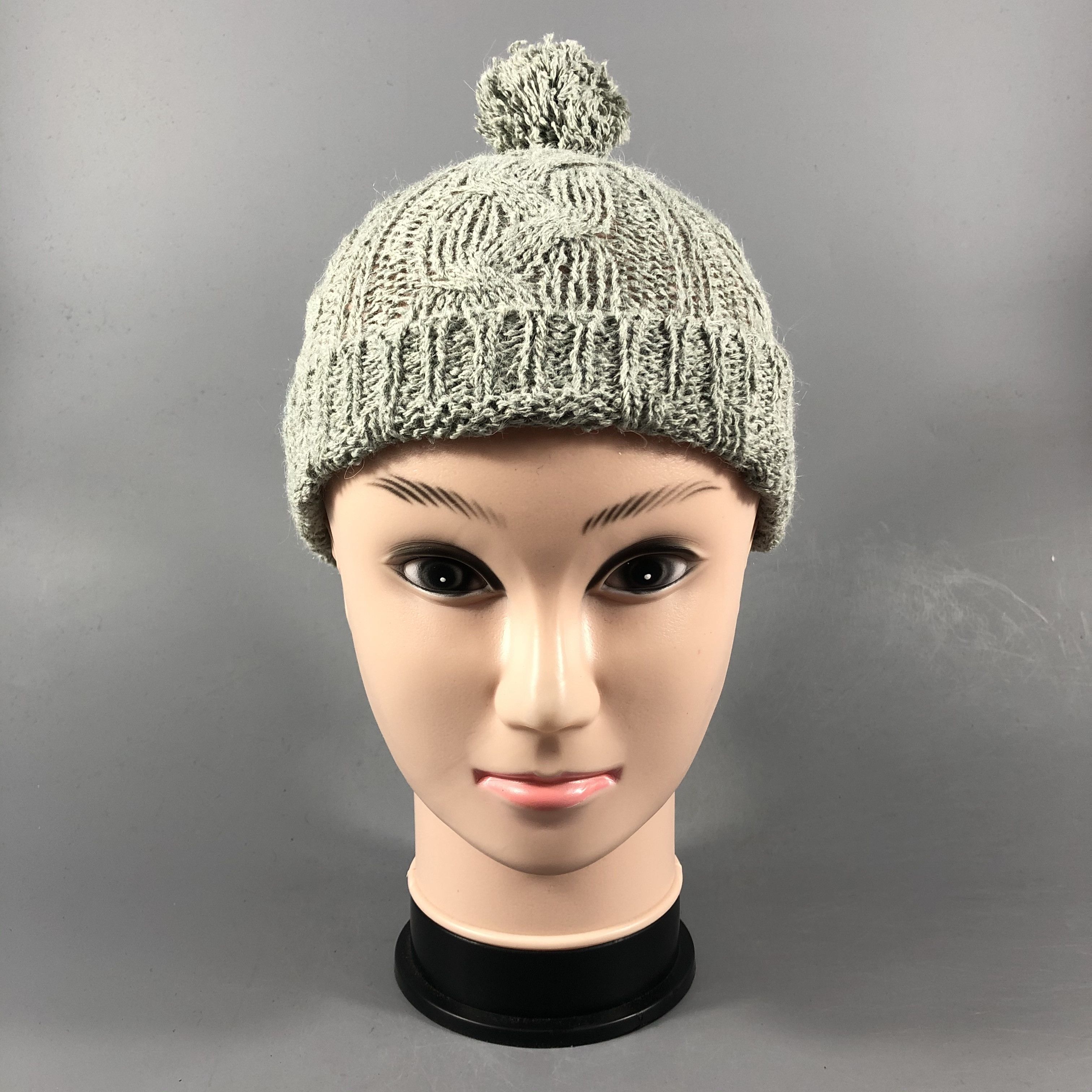 Japanese Brand Cable Knit Beanie Crochet Snowcap Hat Size ONE SIZE - 1 Thumbnail
