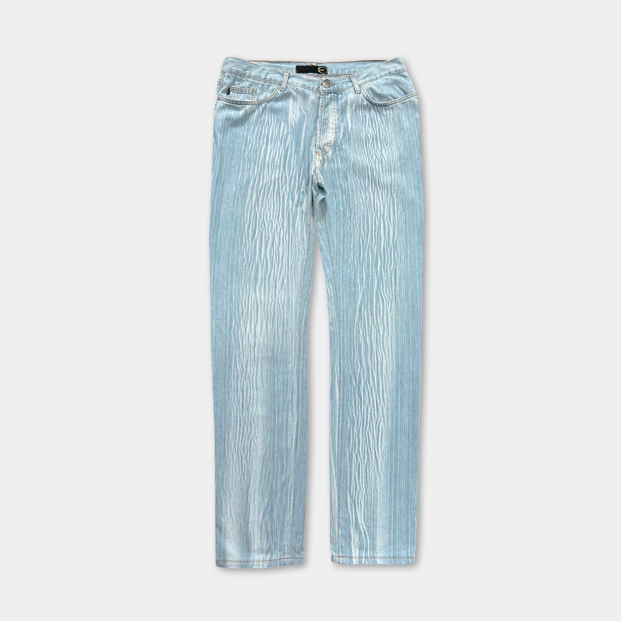 Just Cavalli Just Cavalli Blue Wood Effect Pants Size US 32 / EU 48 - 1 Thumbnail