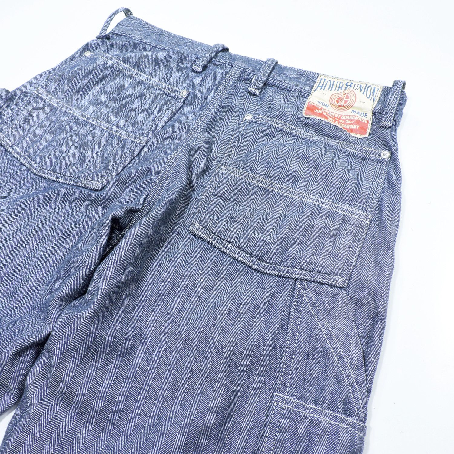 The Real McCoy's 8HU LOT 724 DOUBLE KNEE HERRINGBONE LIGHT CHAMBRAY TROUSERS Size US 32 / EU 48 - 17 Thumbnail
