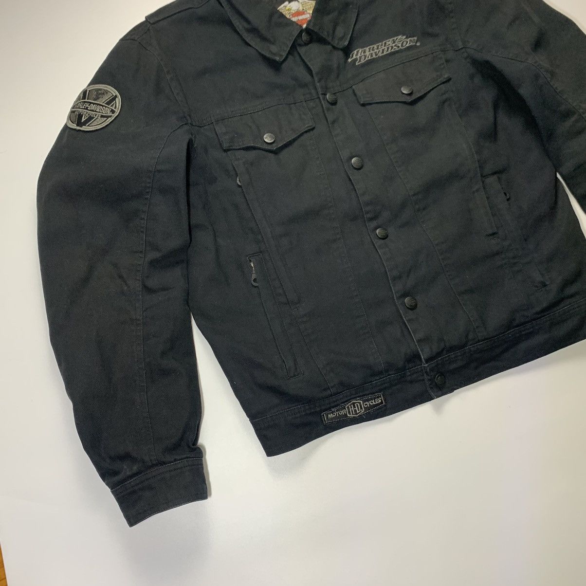 Other Vintage Harley Davidson Denim Jacket Big Logo Size US L / EU 52-54 / 3 - 4 Thumbnail