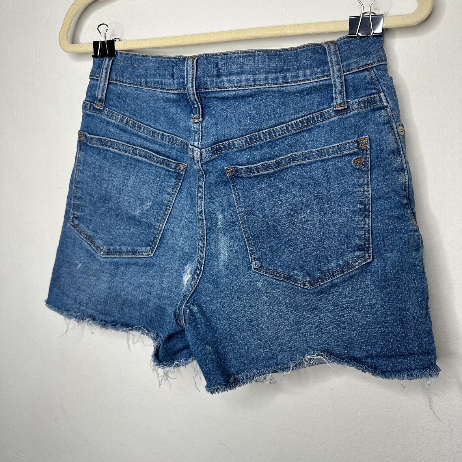 Madewell Madewell High Rise Denim Button Fly Shorts Raw Cuffs 26 Size 26" / US 2 / IT 38 - 3 Thumbnail