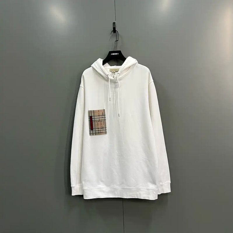 Burberry Burberry Men's White Cotton Long Sleeve Hoodie Size US XL / EU 56 / 4 - 1 Thumbnail