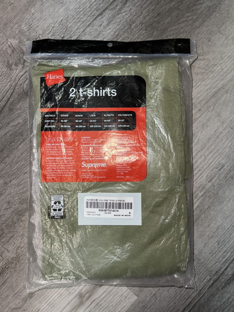 Supreme Supreme Hanes Tagless. Tee (2pack) Size US S / EU 44-46 / 1 - 3 Thumbnail