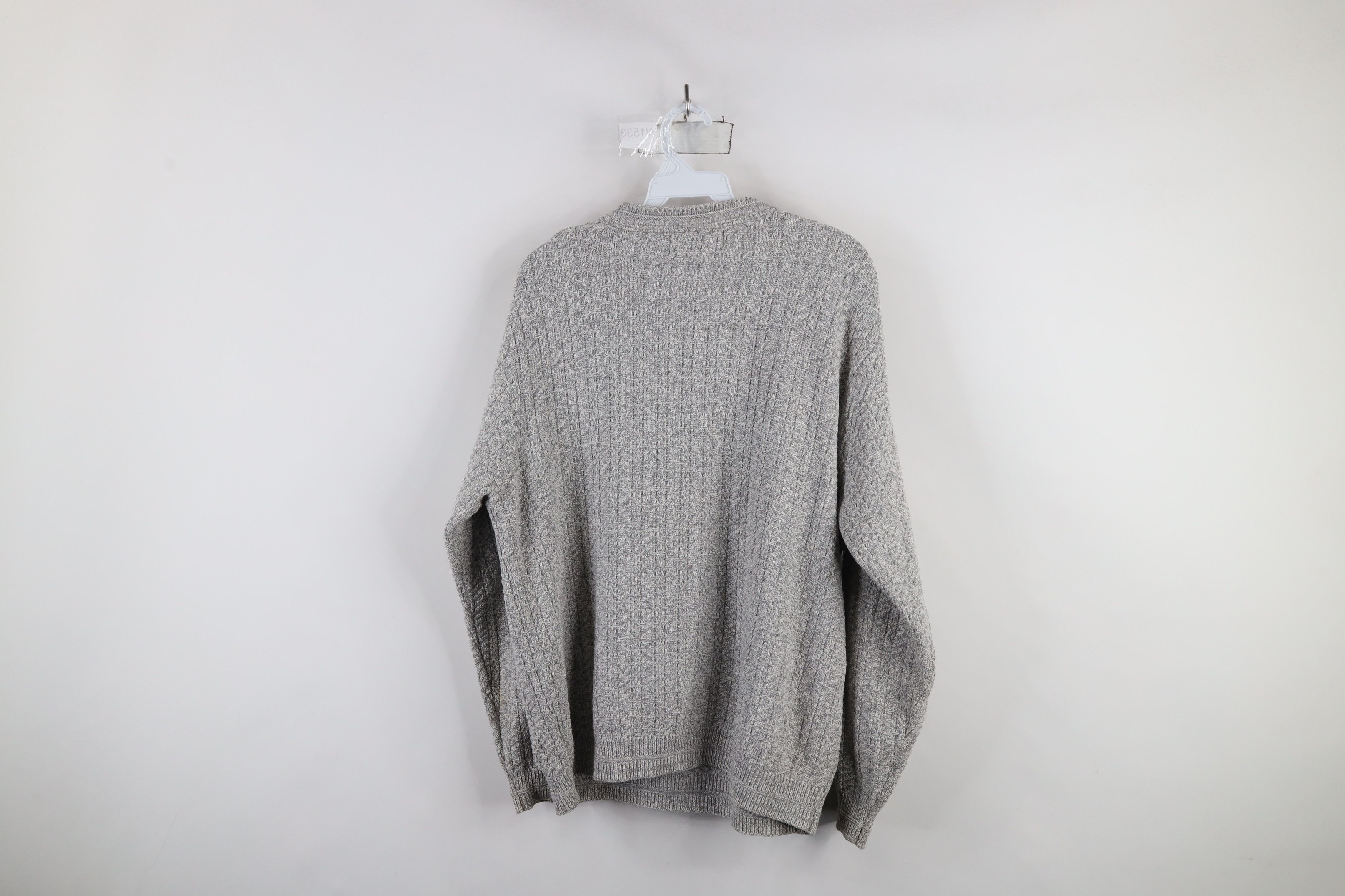 Vintage Vintage 90s Streetwear Framed Textured Knit Sweater Gray Size US M / EU 48-50 / 2 - 9 Thumbnail